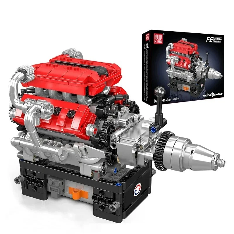 

MOLD KING 10204 FE спортивный автомобиль V8 модель строительного блока двигателя 750 шт. DIY сборочный комплект для взрослых STEM образовательный подарок