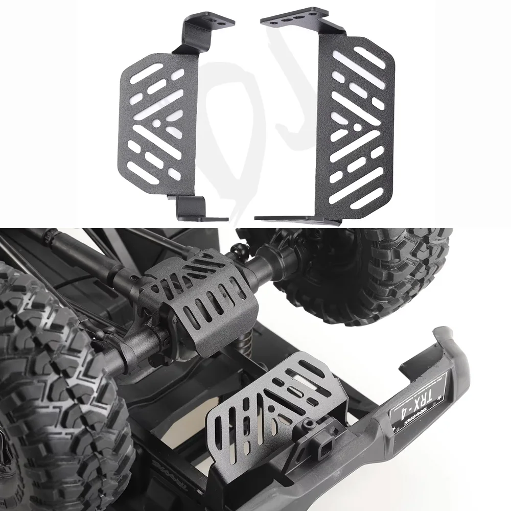 DJ TRX4 ด้านหน้าด้านหลังกันชนแผ่นลื่นไถลแชสซีเกราะแผ่นป้องกันตัวเลือกอะไหล่อัพเกรดวิทยุควบคุม RC รถ