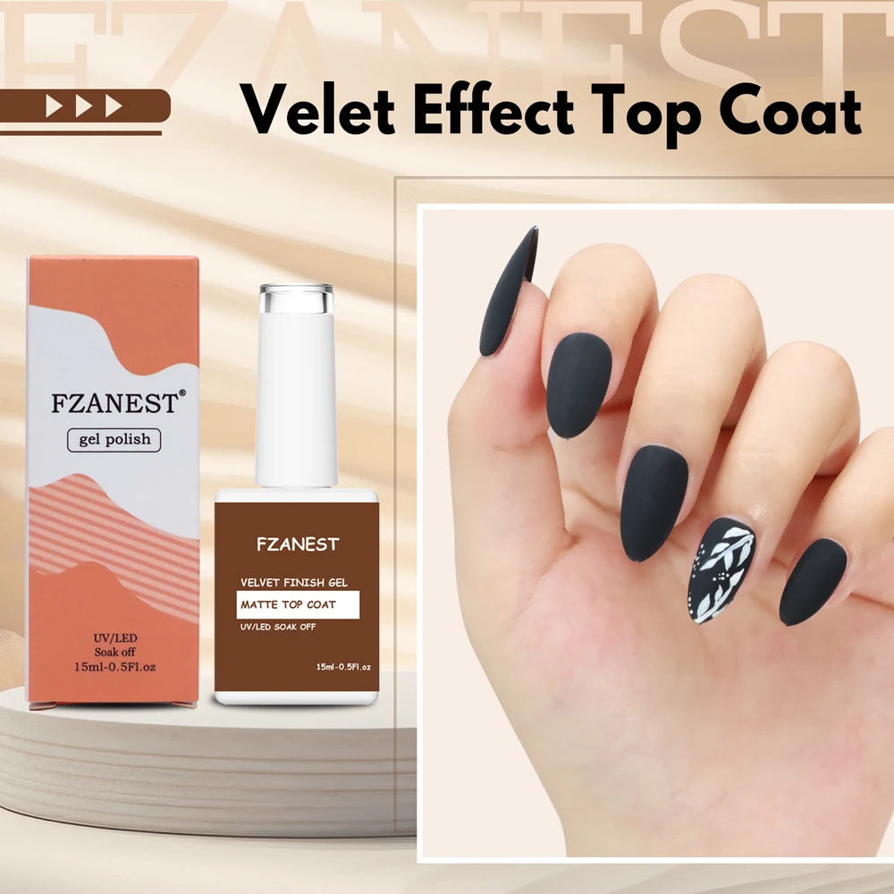 FZANEST Matte Top Coat Gel Nail UV Gel 15ml Gel Nagellak Basis en Top Blijvend Over 30 dagen Top Coat