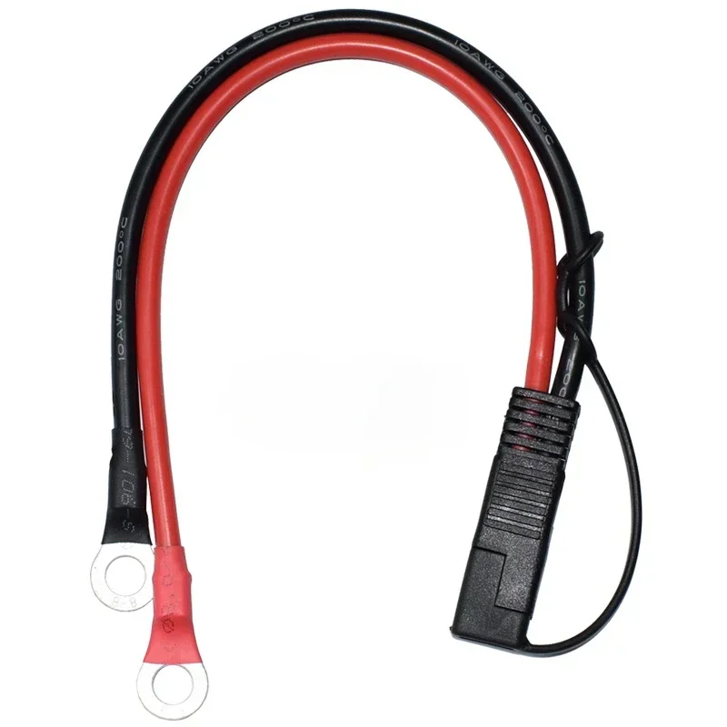 Battery Charging Cable SAE to O Ring Terminal Connectors Harness 10AWG 30cm Quick Disconnect SAE Cable for Motorcycles, Cars