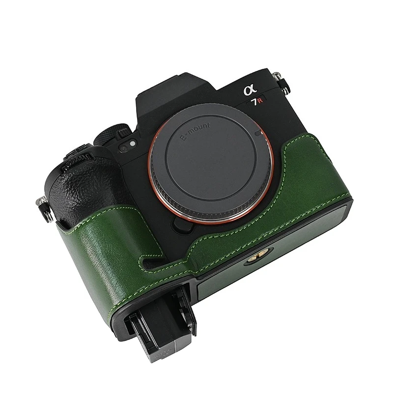 

For Sony A7M4 A7R5 A7S3 A1 PU Leather Camera Half Base Body Case Cover Protector micro-single camera bag, camera bag case.