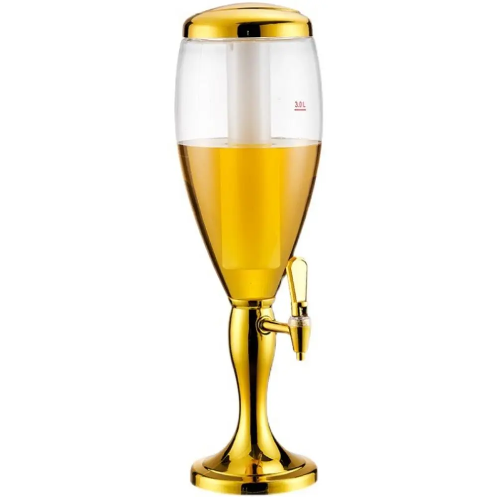 Double-Headed 1.5/2/3L Beer Tower Dual-Head Faucet with Icicles Beer Dispenser Anti-slip LED Light Drink Holder KTV Use view 2