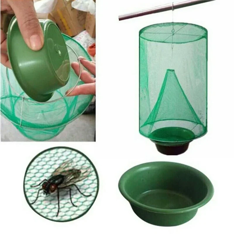 Garden Hanging Flytrap Cage Insecticide Reusable Hanging Flytrap Cage , Mesh Flytrap Cage