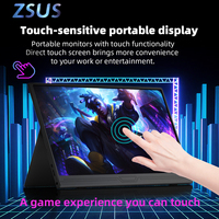 Touchable Game Portable Display 15.6-Inch 1920*1080 For Laptop XBox PS4 / 5 Switch Cell Phone PC Extension  Mobile Monitor