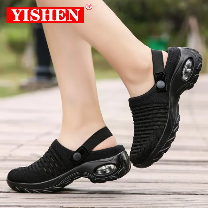 YISHEN Women Shoes Casual Shoes Height Increase Cushion Sandals Non-slip Platform Sandal For Women Mesh Outdoor Walking Slipper