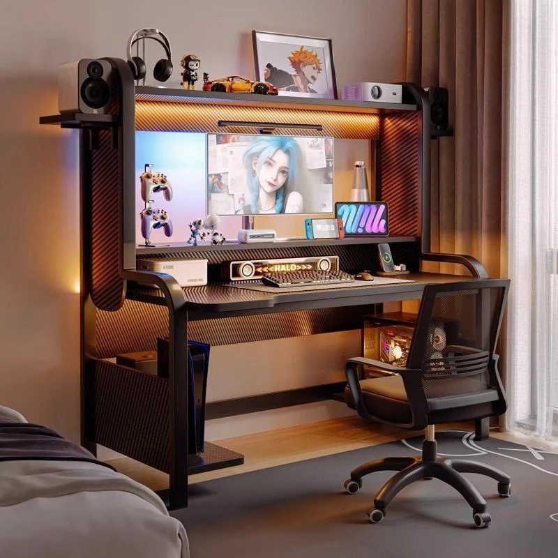 

Computer desk desktop can be placed host carbon fiber gaming table and chair