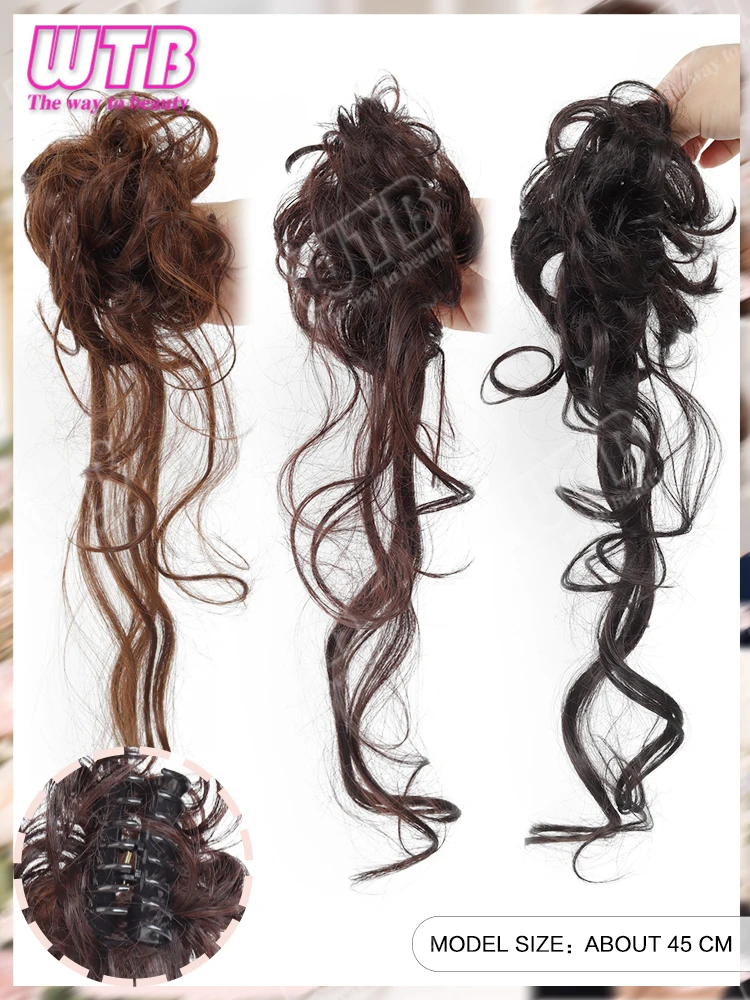 Synthetic Messy Curly Bun Claw - Claw Clip Messy Bun Hair Piece recension och pris