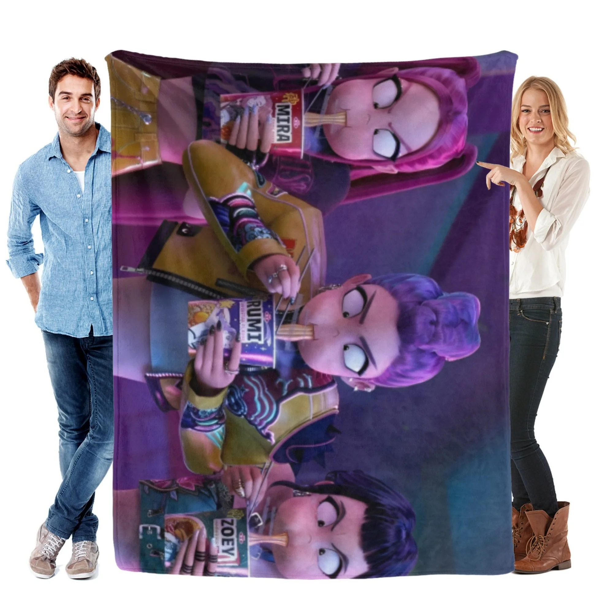 

Фланелевое флисовое одеяло KPOP Witch Hunting Team с принтом для четырех сезонов, диван для спальни, мягкий и удобный