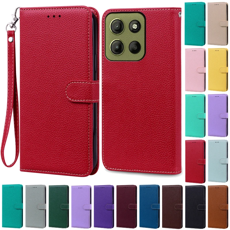 Funda tipo cartera de cuero para Motorola G15, funda tipo libro suave para Moto G15, funda protectora para Motorola G15 Power, Fundas C