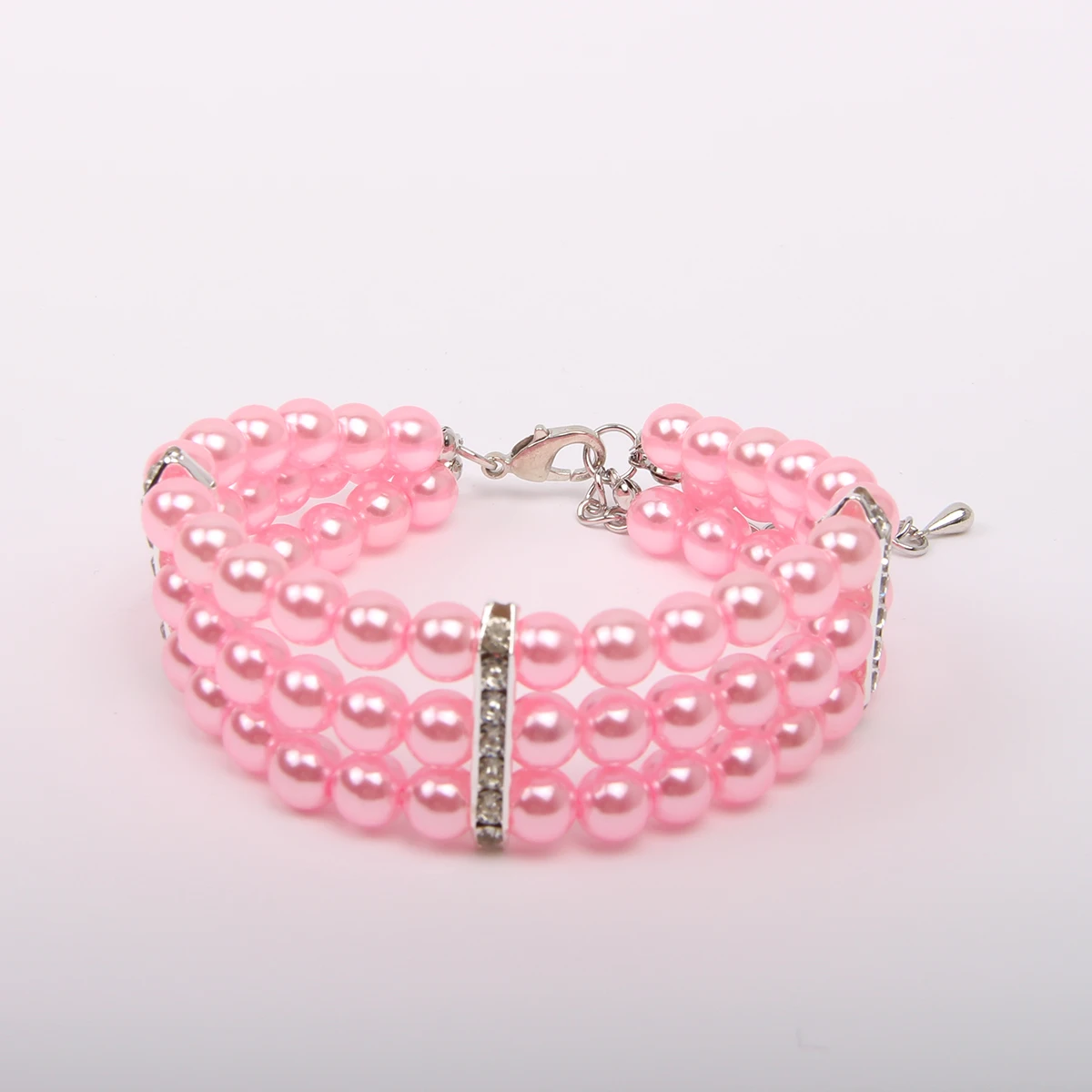 

Classic Pearls Bracelet Pet Collar with Bling Accessories Charm Cat Puppy Jewelry for Dogs Cats Small Medium Adjustable