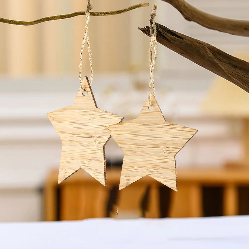 2PCS Bamboo Pentagram Hanging Ornament Nursery Decor Aesthetic Room Decoration Christmas Garden Wishing Tree Accessories Crafts