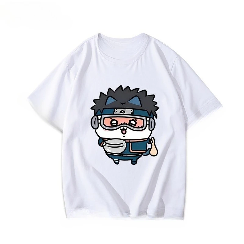 Chiikawa Niedliches Cartoon-Grafik-T-Shirt, Sommer Unisex Lässiges, lockeres Kurzarm-Oberteil im Anime-Stil für den Alltag – Detail 10