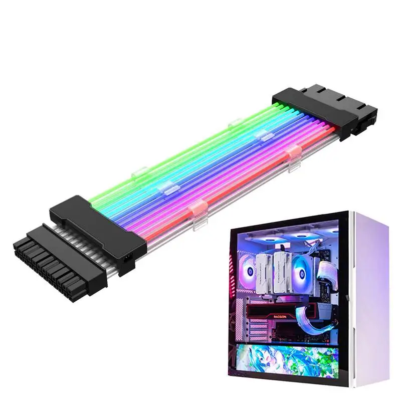 LED Neon Line Kit Plus RGB Extension Cables Fan ARGBPower Extesion Cable Kit For Motherboard ATX 24Pin PCI-E GPU 8Pin