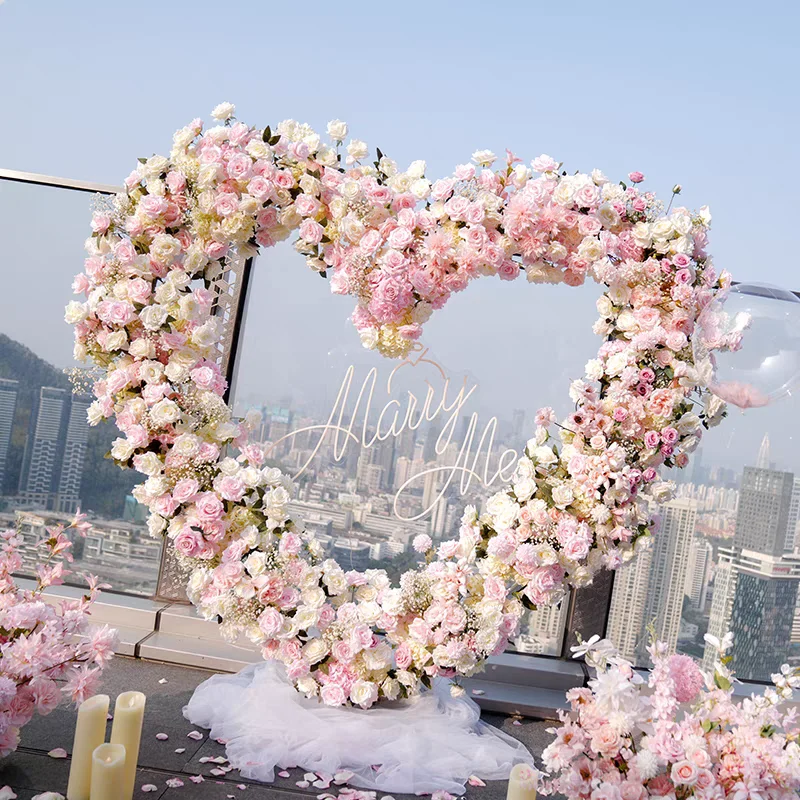 

Heart Arch 2m/6.5ft，Rust-Resistant Aluminum Backdrop Frame, Wedding Anniversary Photo Booth Decor, Love Theme Party Background
