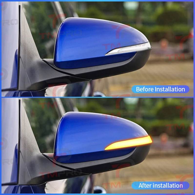 For modern Elantra rearview mirror turn signal white daytime running lights unlock/lock dynamic blue light effect