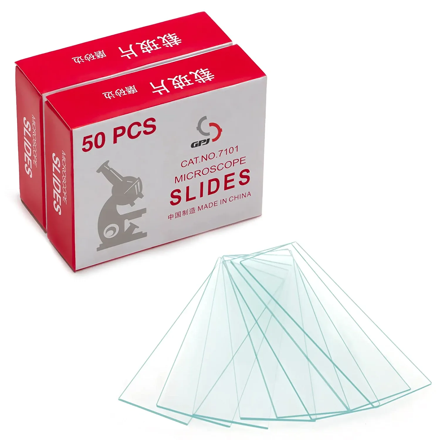 50 pcs/Box Lab Microscope Slides 1mm-1.2mm Thick Glass Slides for Microscope, Clear Glass Ground Edges 1\