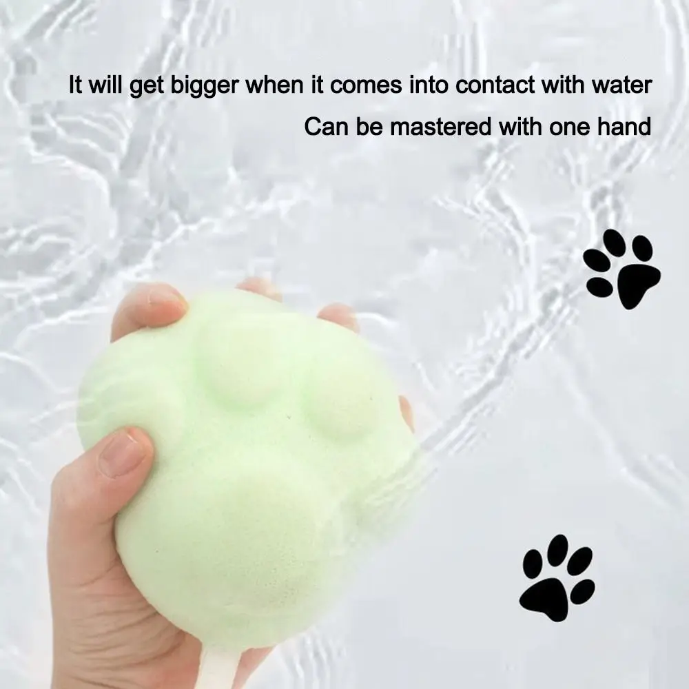 

Cute Soft Bath Sponge Dead Skin Remover Cat Paw Shape Shower Balls with Lanyard Shower Cotton Bath Accessories