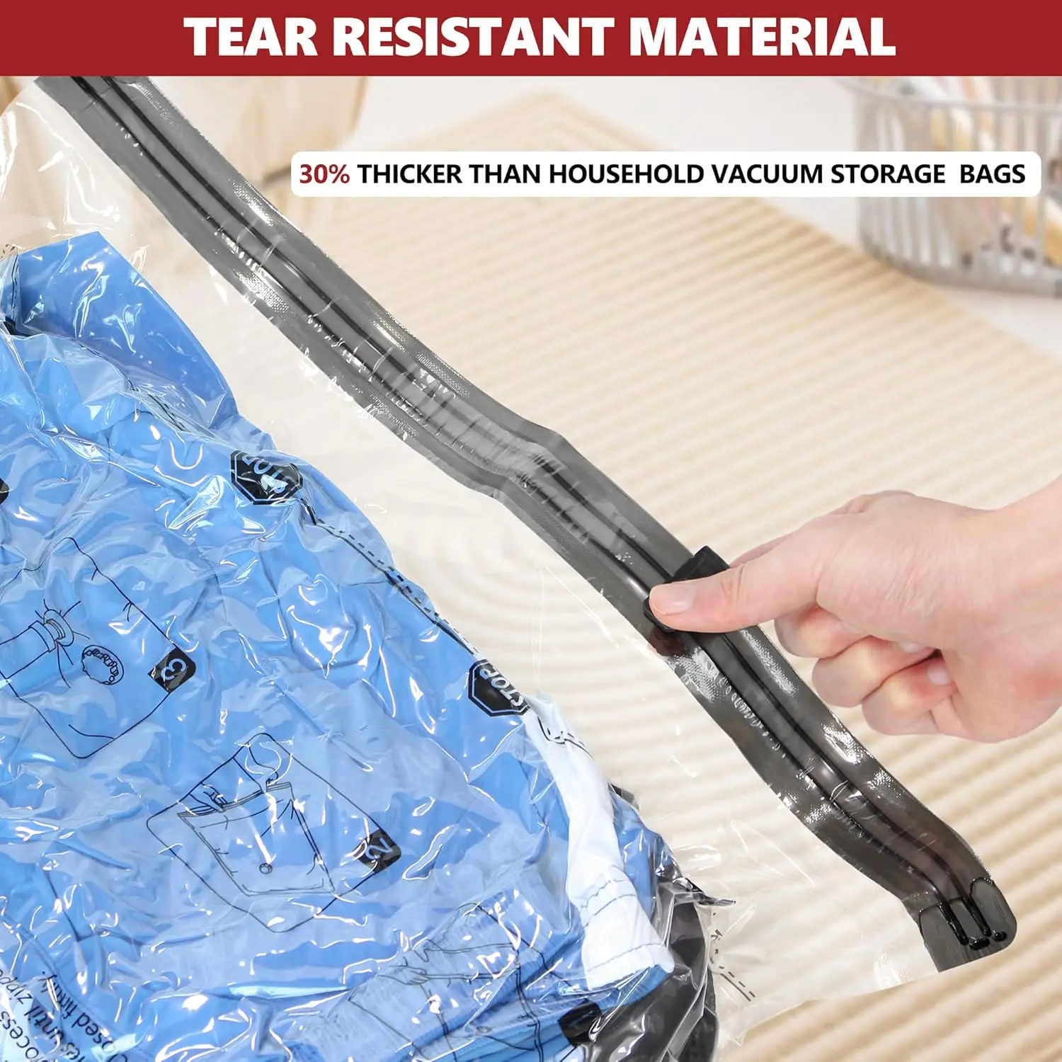12Pcs Travel Vacuum Storage Bags Set with Portable Rechargeable Electric Pump Space Saver Compression Packing Bags for Clothes Luggage Suitcase Backpack Organizer Wardrobe Storage Essentials view 8