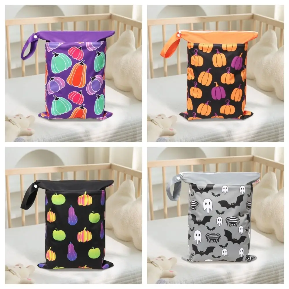 Fashion Halloween Gift Baby Room Storage Diaper Bag Dry Wet Separation Portable Storage Bag Waterproof Double-layer Mommy Bag