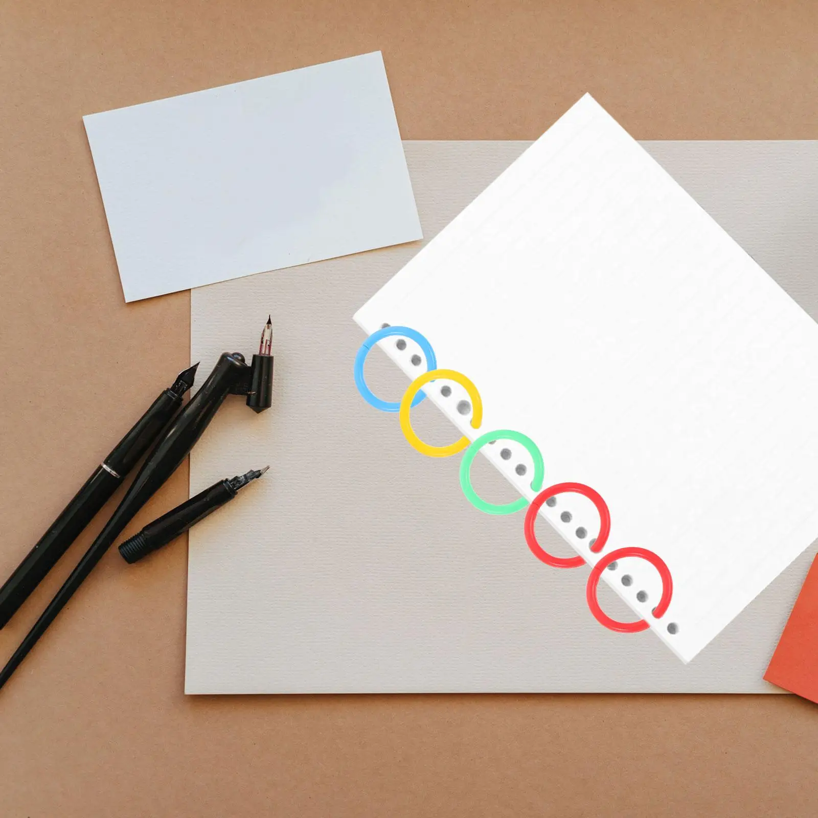 40 Pcs Colored Plastic Book Rings Loose Leaf Binder Flash Binding Index Cards Small Plastic Rings for Craft Document