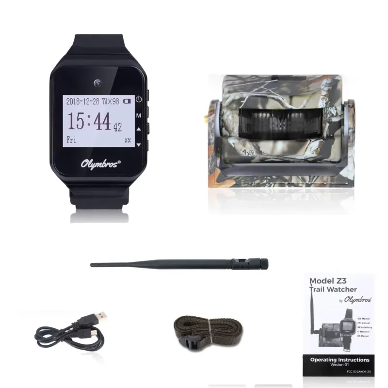Olymbros Z3 Outdoor Hunting Security Alarm ABS Waterproof Motion Sensor Deer Detection Portable Lightweight (1 Watch + 1