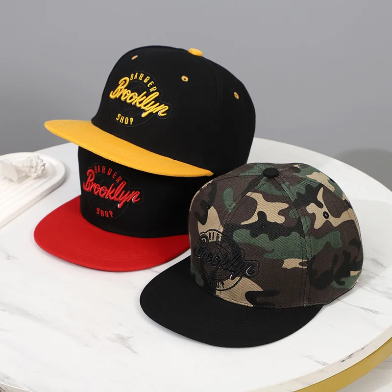 Letter Embroidery Street Dance Hip-Hop Hat Trendy Spring Summer Unisex Student Sun Protection Flat Brim Baseball Cap