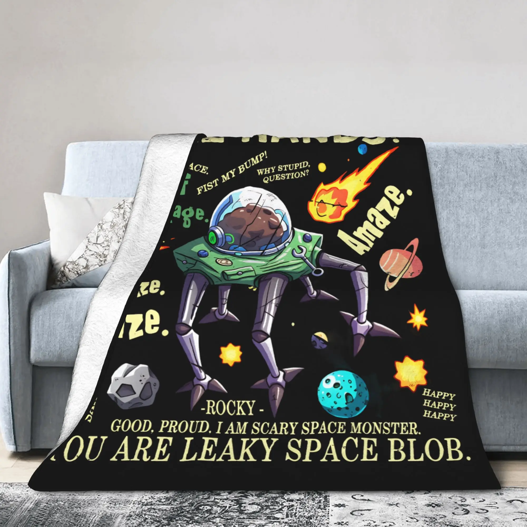 Project Hail Mary Tau Ceti Space Blankets Coral Fleece Plush Eridani-Rocky Super Soft Throw Blanket for Airplane Travel Portable