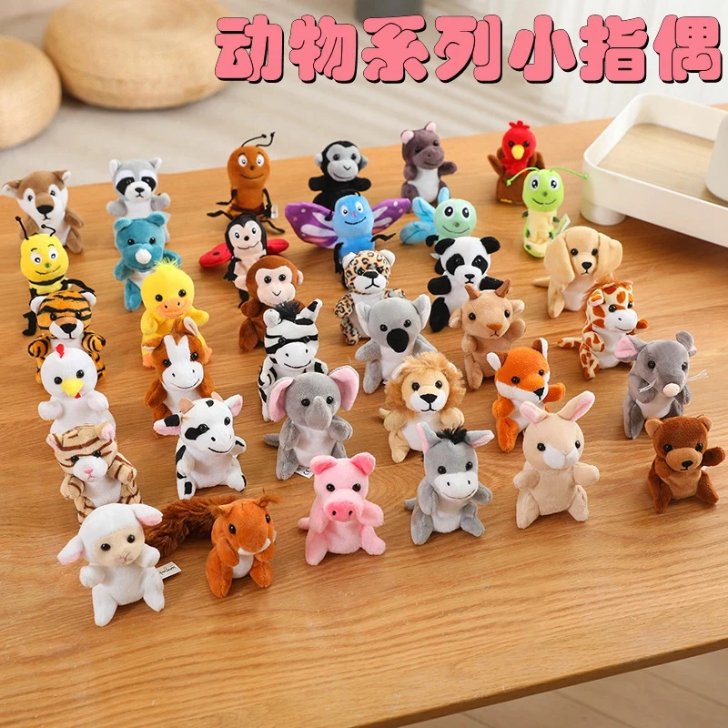 10 unids/set nuevas marionetas de dedo Mini animales educativos de mano de dibujos animados Animal muñeco de peluche marionetas de dedo juguetes para niños regalos