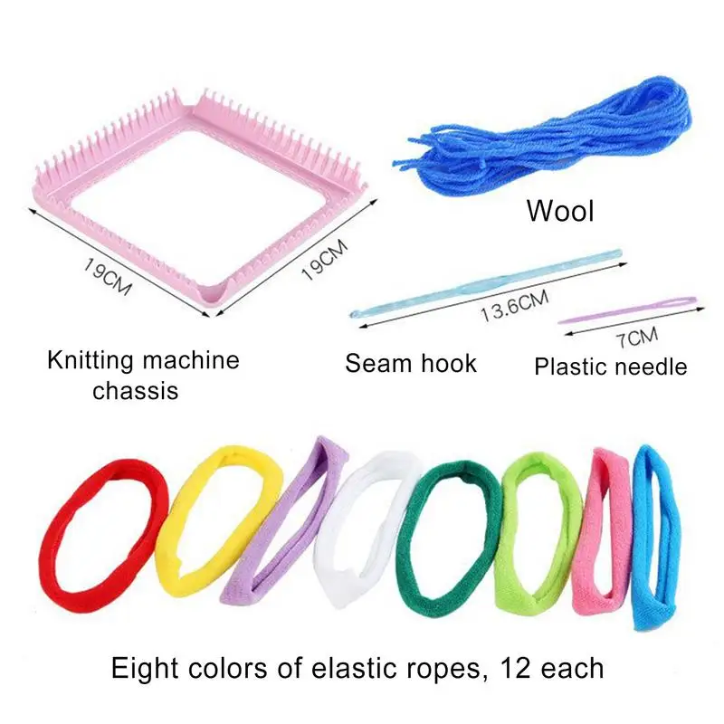 Kit de bucle para tejer, juguetes interactivos, suministros para manualidades con 8 colores del arco iris para niños de 3 años, principiantes y niñas