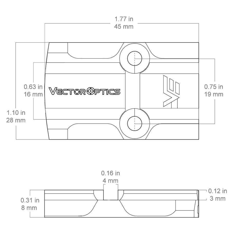 Vector Optics Moj Rmr To Vod Acro Red Dot Adapter Plate Ultra Low 7075-T6 Aluminum Optic Mount view 6