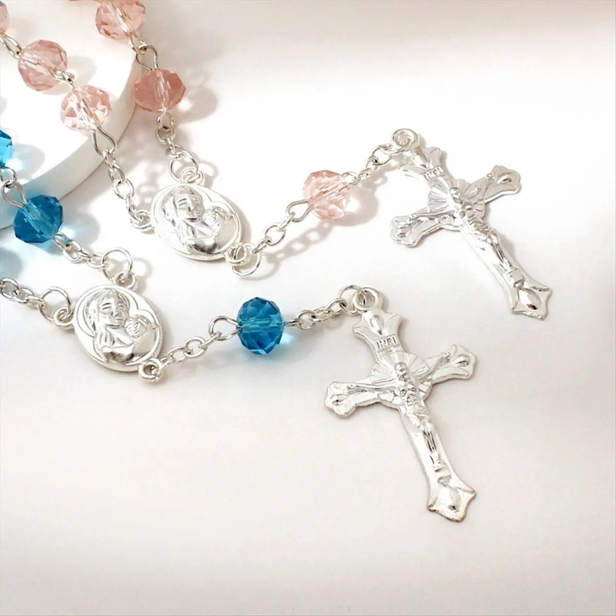 

Топ, 30 упаковок, четки для крещения, мини-четки, сувениры для крещения для автомобиля, зеркало заднего вида, свадьба, подарок для первого причастия, розовый