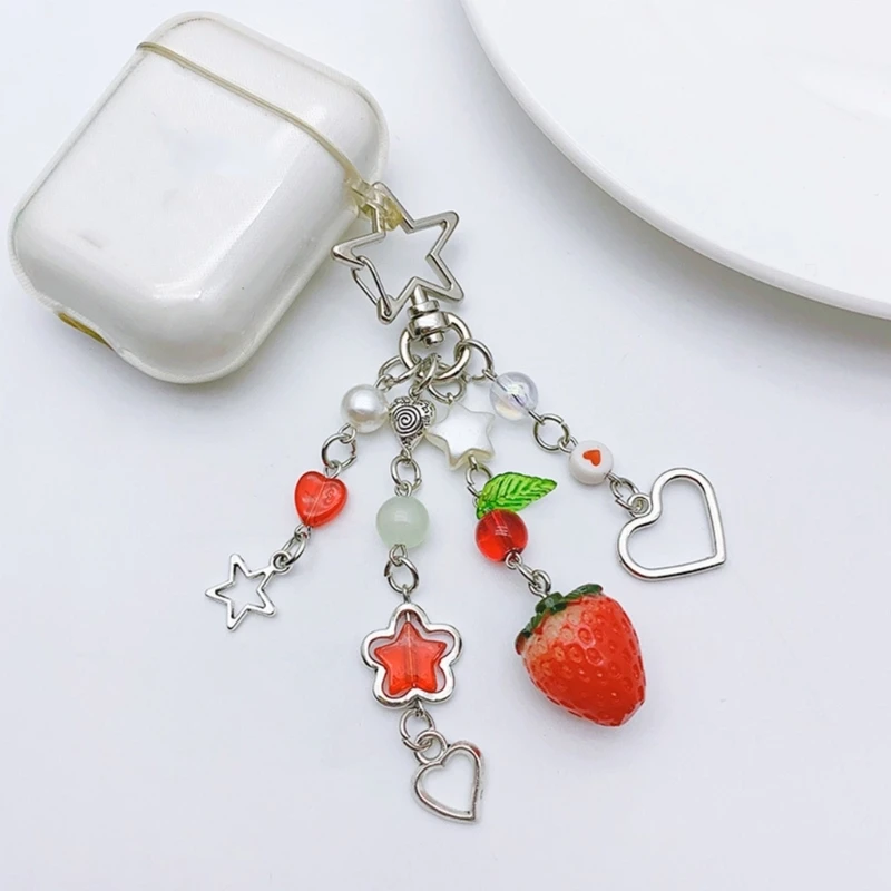 Cherry Pendant Fashionable Strawberry Keys Holder Keychains Keyring Ornaments Backpack Pendant for Keys Bag