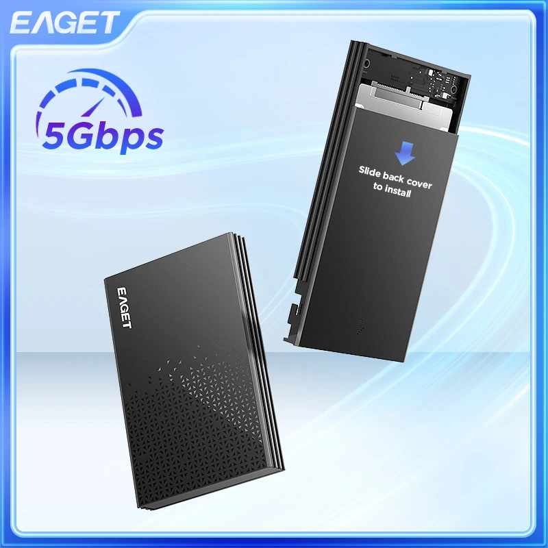 UTHAI SSD 2.5인치 SATA 외장 하드 드라이브 케이스, USB 3.0 고속 휴대용 솔리드 스테이트 기계식 직렬 포트, 무료 도구 포함