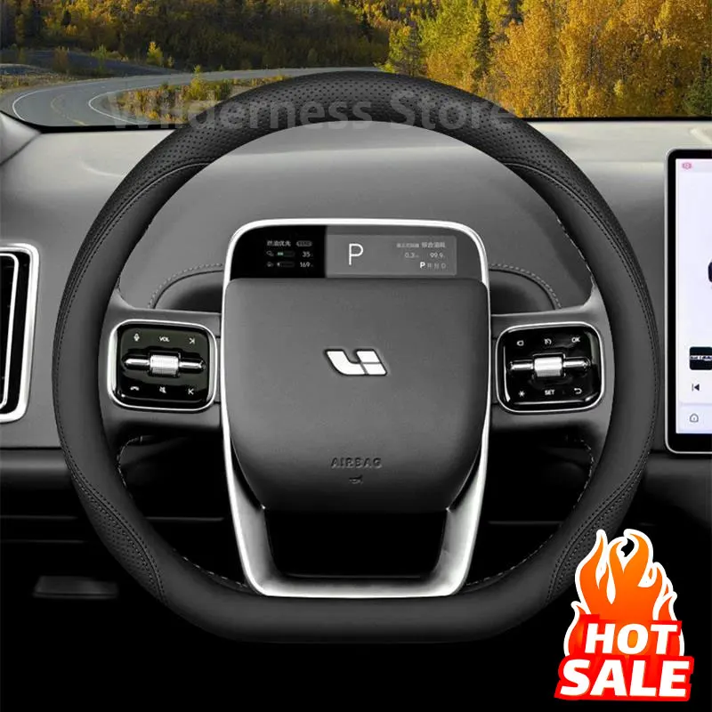 

Sport Style Leather Steering Wheel Cover for Li Lixiang Li Auto L9 L6 L8 L7 2026-2022 Universal Steering Wheel Cover Accessories
