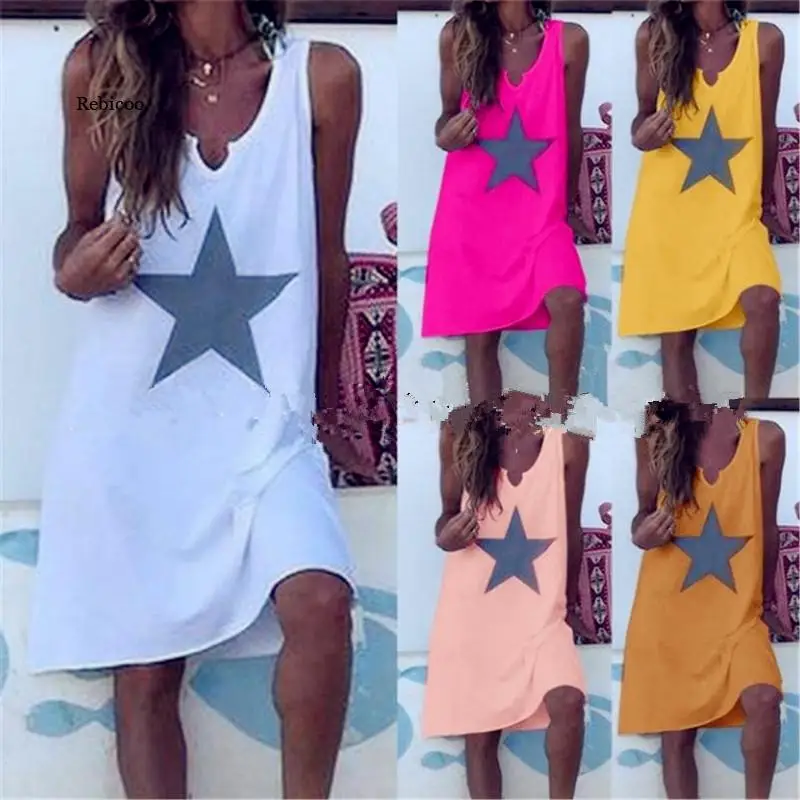 Women New Loose Floral Vintage Strap Ruffles Star Dress Large Big Summer Cotton Camis Party Beach Dresses s