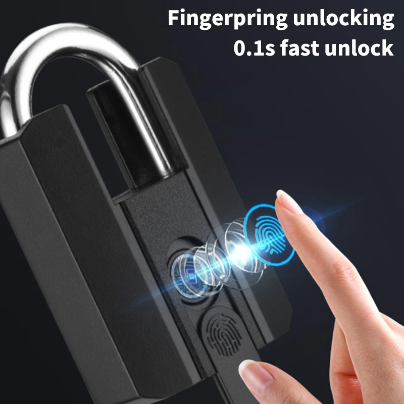 TTLOCK APP Fingerprint Padlock Keyless Smart Padlock IP67 Waterproof Type-C Rechargeable Bluetooth-compatible for Home Dormitory