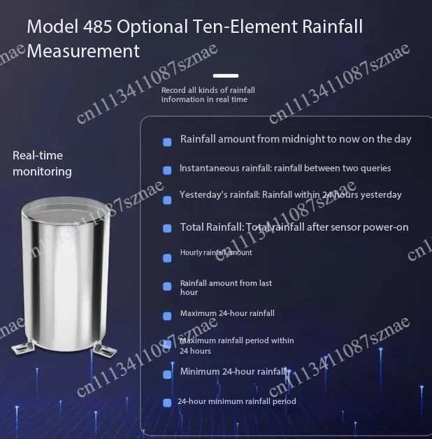 Precision Stainless Steel Tipping Bucket Rain Gauge with RS485 Output, Automatic Rainfall Recorder and Data Logger for Meteo