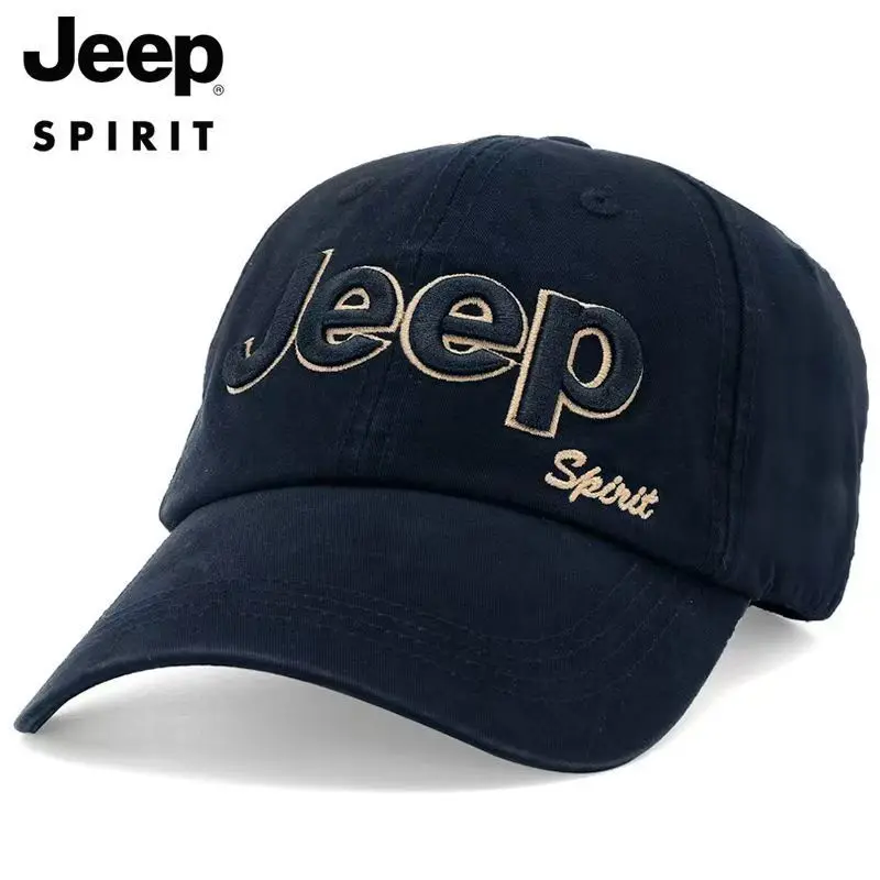 

JEEP Men's Cap Baseball Hat Winter New Style Elderly Men's Duckbill Hat Sunscreen Spring and Autumn Hat