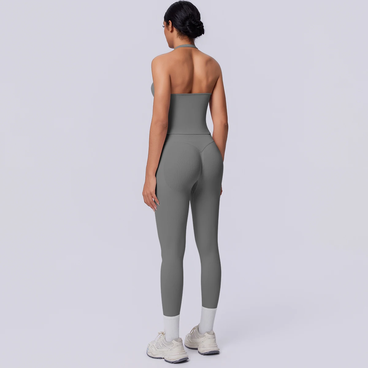 Sport Fitness Kleidung Damen Yoga Set Sommer Gym Lauf-Workout Top Yoga Weste Einfarbige Po-Formende Fitness Hose Yoga Set – Detail 36