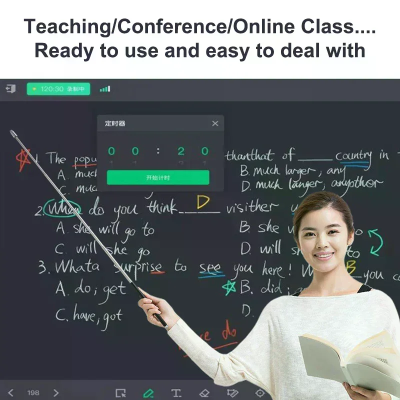 

Universal Retractable Double Nib Mesh Fiber Touch Screen Stylus Pen Teacher Pointer For Phone Tablet Telescopic Rod Meeting Tool