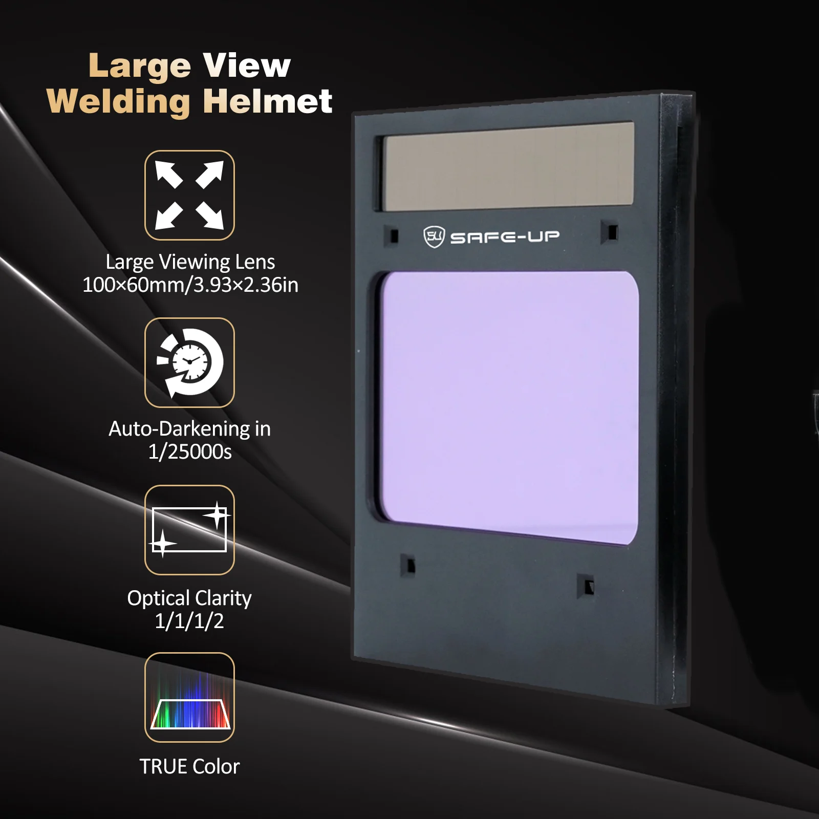 Welding Lens Filter True Color 4 Arc Sensor DIN5-13 Solar Powered Inter Control Auto Darkening Welding Helmet Mask