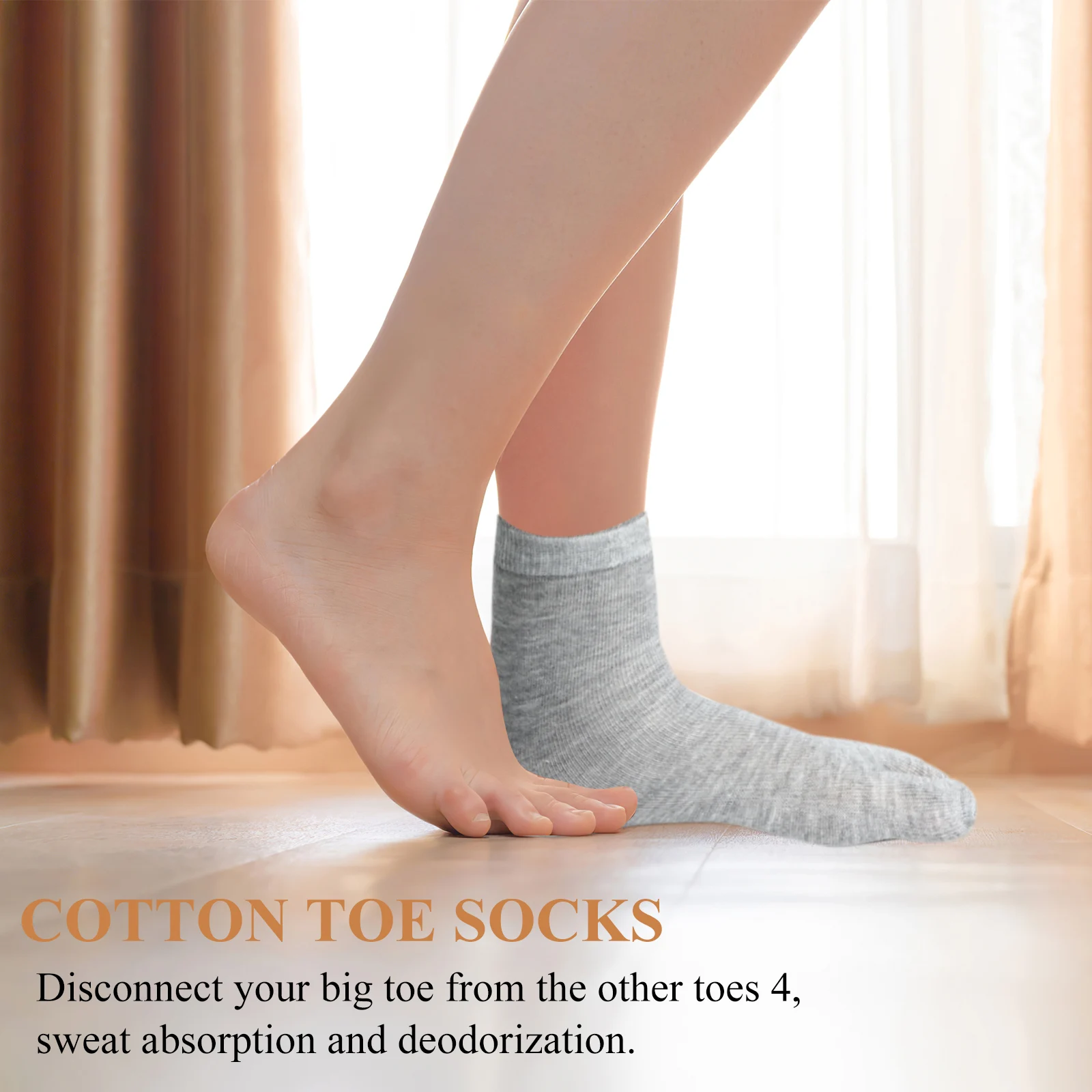 

3 Pairs Mid Calf Toe Socks Cotton Material Black White Grey 2 5 UK Sweat Absorption Deodorization Breathable for Sandals