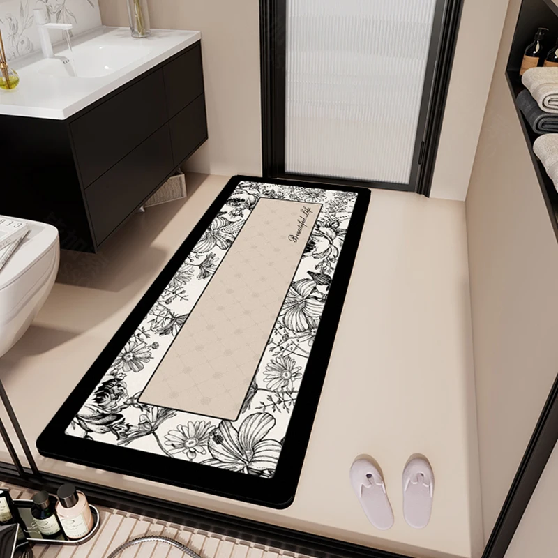 

VIKAMA Small Fragrant Wind Bathroom And Kitchen Long Treadle Floor Mat Corridor Water Absorbing Dry Carpet Home Decoration