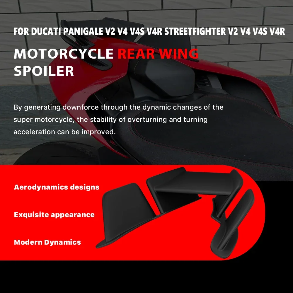 

New Motorcycle Rear Wing Fixed Wing Spoiler Suitable For Ducati Panigale V2 V4 V4S V4R Streetfighter V2 V4 V4S V4R 2018-2024