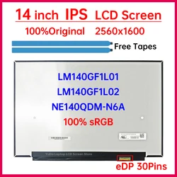 14 Inch IPS Laptop LCD Screen NE140QDM N6A NE140QDM-N6A LM140GF1L01 LM140GF1L02 Display Matrix Panel 2560×1600 60Hz eDP 30 Pins