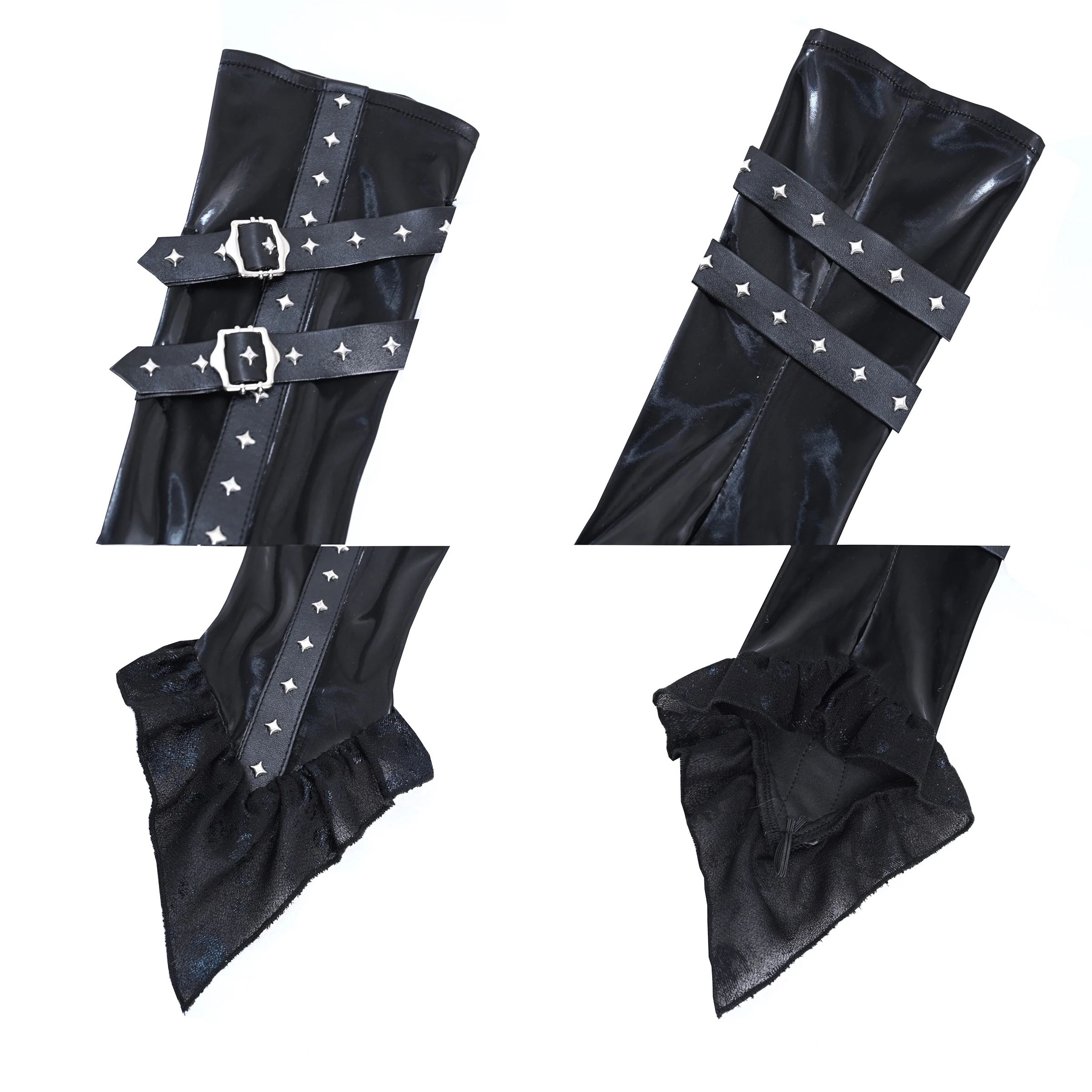 2024 originale Dark Punk Pu Leather Oversleeve Women Streetwear Fashion Metal Buckle protezione solare Oversleeve Female Black Arm Warmer