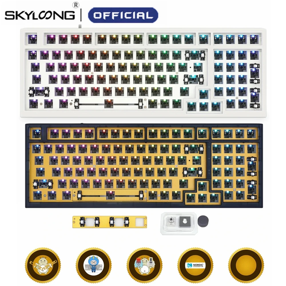 

Комплект механической клавиатуры SKYLOONG GK980, для самостоятельной сборки, проводная, Bluetooth, беспроводная, 2,4 ГГц, ручка, переключатель Hotswap, игровые клавиатуры для MAC RGB