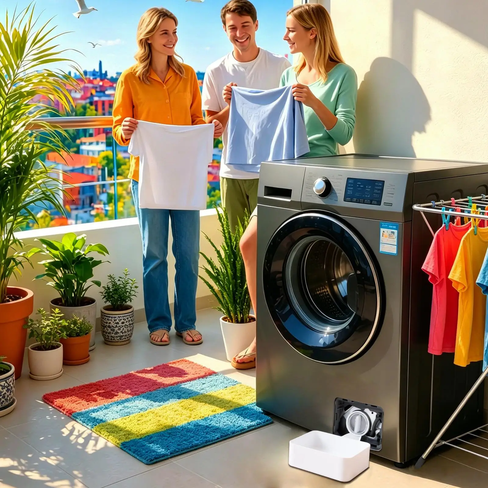 Washing Machine Drainage Tray 3D Printing Drain Funnel Drip Tray for Cleaning Lint Filters Water Catch Tray Stops Floor Spills