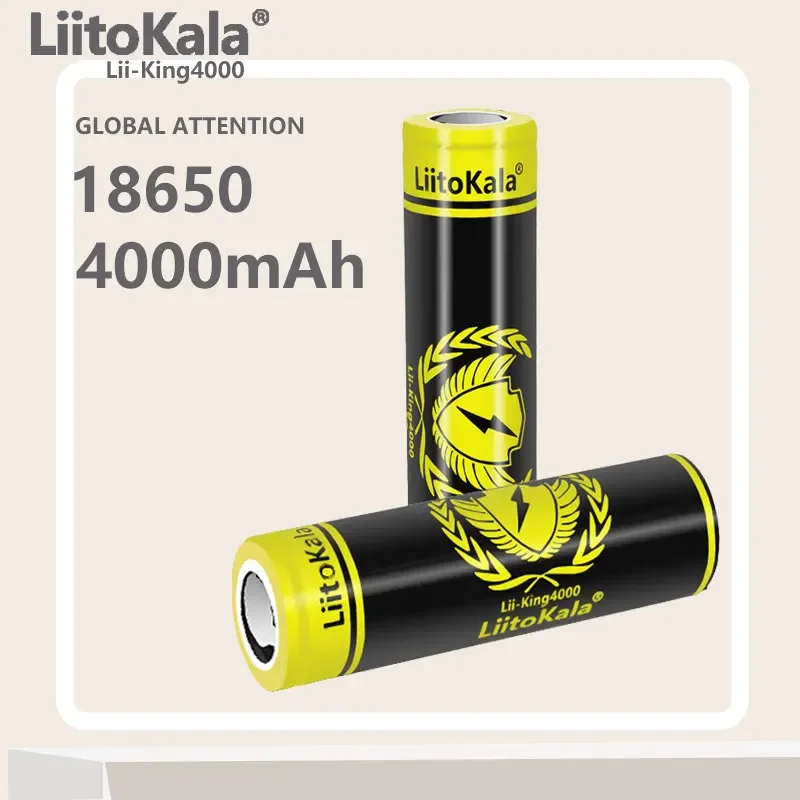 1-20pcs LiitoKala Lii-King4000 Highest Capacity 18650 4000mAh  battery Original 3.6V Reachargeable batteries for flashligh