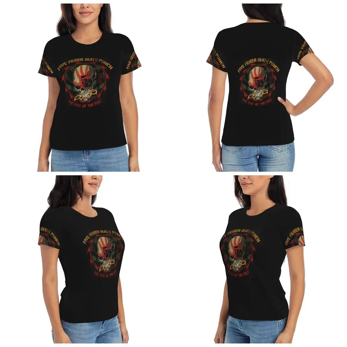 Five Finger Death Punch T-Shirt Women Short Sleeve T Shirts Round Neck Clothes Cotton Summer Tees Streetwear
